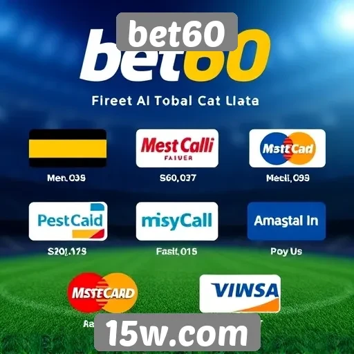 Métodos de pagamento disponíveis no site bet60